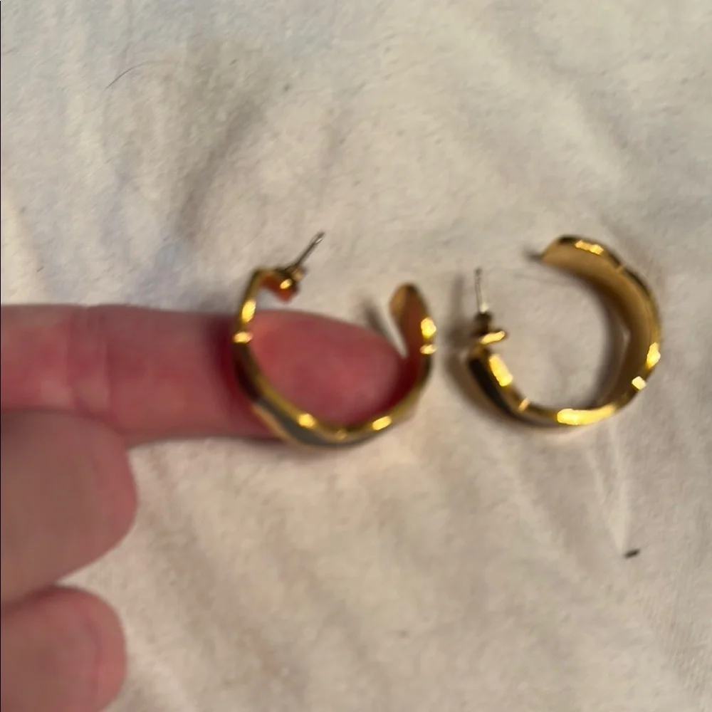 Gold and Black Wave Earrings